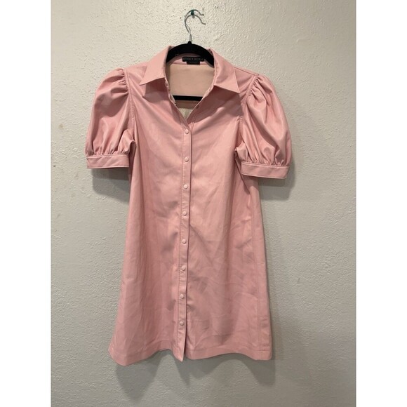 Alice + Olivia Jenn Faux Leather Mini Dress Sz Xs - Picture 3 of 8